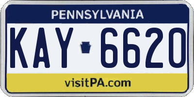 PA license plate KAY6620