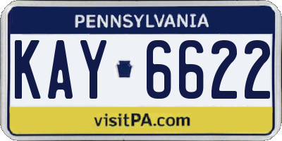 PA license plate KAY6622