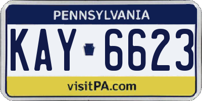 PA license plate KAY6623