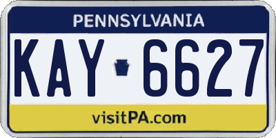 PA license plate KAY6627