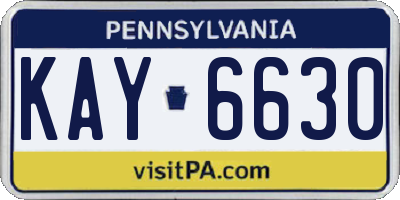 PA license plate KAY6630