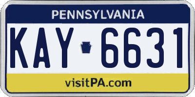 PA license plate KAY6631