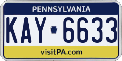 PA license plate KAY6633