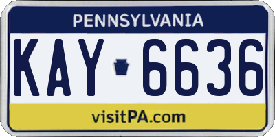 PA license plate KAY6636