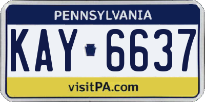 PA license plate KAY6637