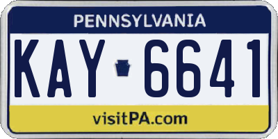 PA license plate KAY6641