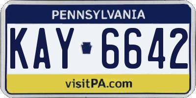 PA license plate KAY6642