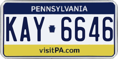 PA license plate KAY6646
