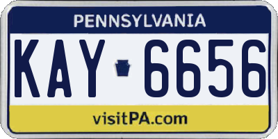 PA license plate KAY6656