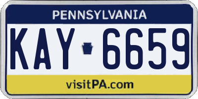 PA license plate KAY6659