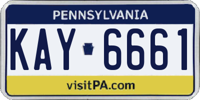 PA license plate KAY6661
