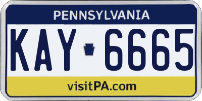 PA license plate KAY6665