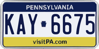 PA license plate KAY6675