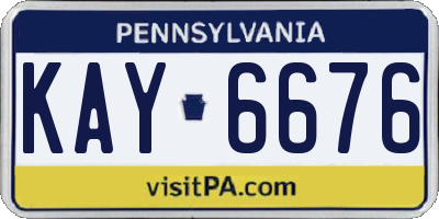 PA license plate KAY6676