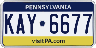 PA license plate KAY6677