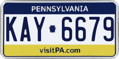 PA license plate KAY6679