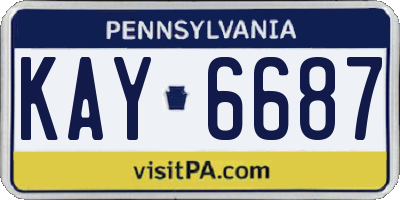 PA license plate KAY6687