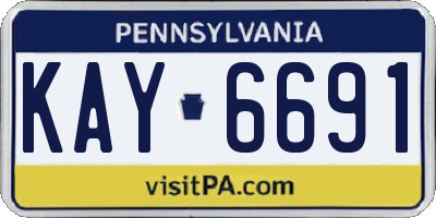 PA license plate KAY6691