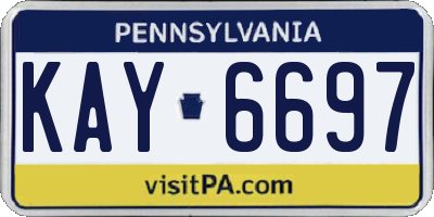 PA license plate KAY6697