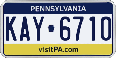 PA license plate KAY6710