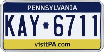 PA license plate KAY6711