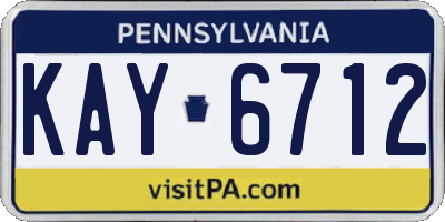 PA license plate KAY6712