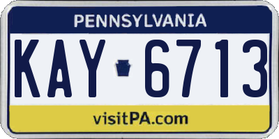 PA license plate KAY6713