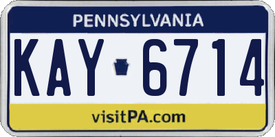 PA license plate KAY6714