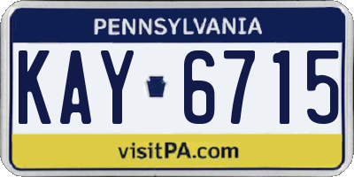 PA license plate KAY6715