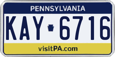 PA license plate KAY6716