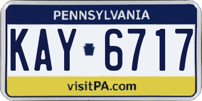 PA license plate KAY6717