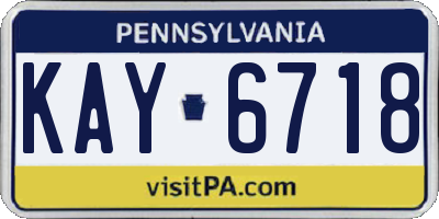 PA license plate KAY6718