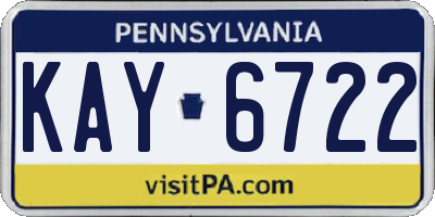 PA license plate KAY6722