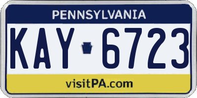PA license plate KAY6723