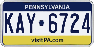 PA license plate KAY6724