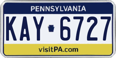 PA license plate KAY6727