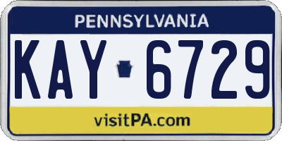 PA license plate KAY6729