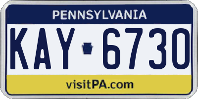 PA license plate KAY6730