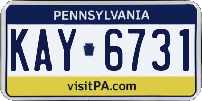 PA license plate KAY6731