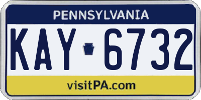 PA license plate KAY6732