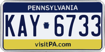PA license plate KAY6733