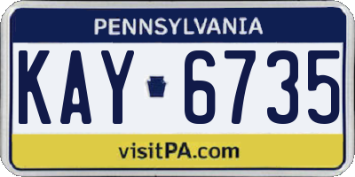 PA license plate KAY6735