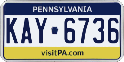 PA license plate KAY6736