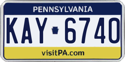 PA license plate KAY6740