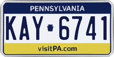 PA license plate KAY6741
