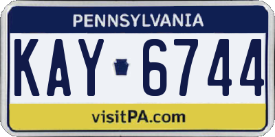 PA license plate KAY6744
