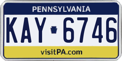 PA license plate KAY6746