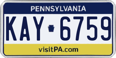 PA license plate KAY6759