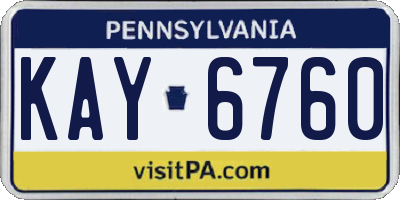 PA license plate KAY6760
