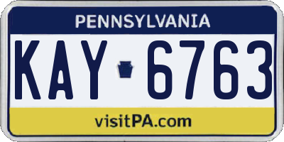 PA license plate KAY6763